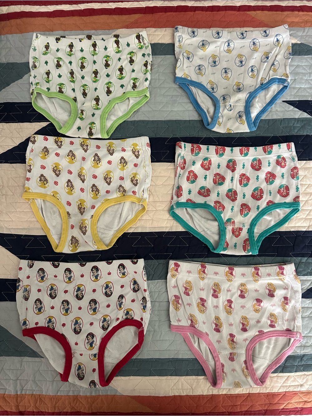 Hanna Andersson Disney Princess Girls Underwear - 6 pack